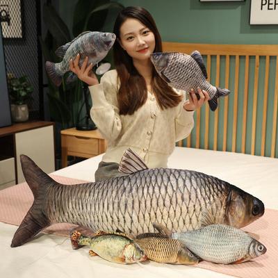 3D Simulation Crucian Carp Plush Toy Carp Throw Pillow Doll Cushion Cat Doll Grass Carp Freshwater Fish Simulation Doll