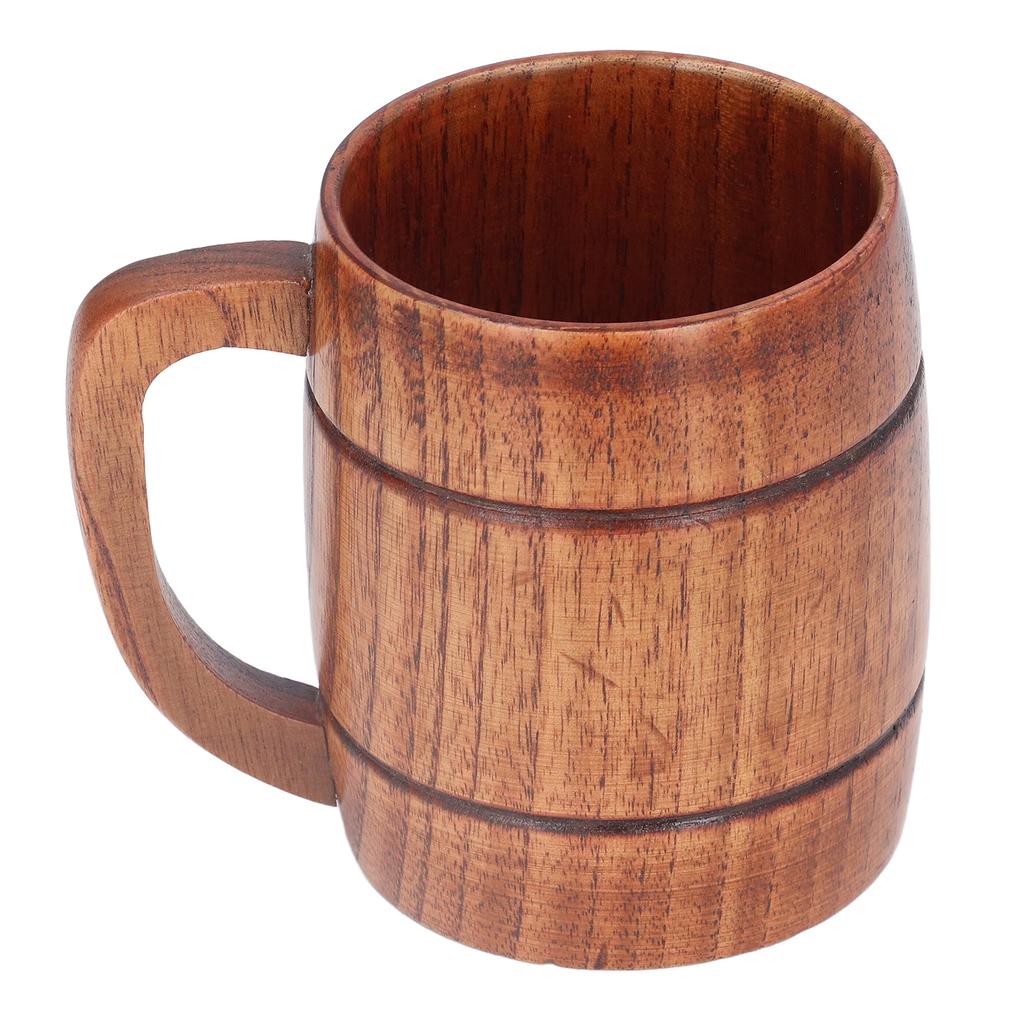 300ml Wooden Cup with Handle Anti Scalding Coffee Cup Harmless Water Beer Mug for Office Home