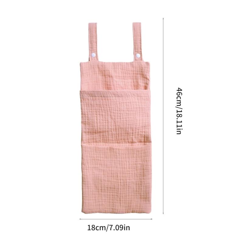 Breathable Infant Bed Hanging Storage Bag Large Compartment 2-Pocket Organsier Case for Baby Supplies and Accessories