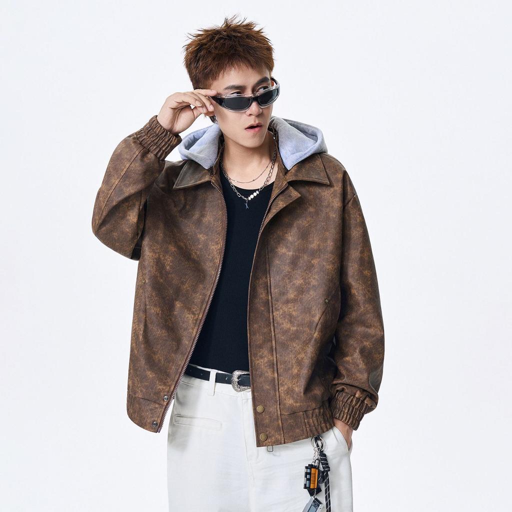 Men S Loose Fit Drop Shoulder Vintage Casual Jacket