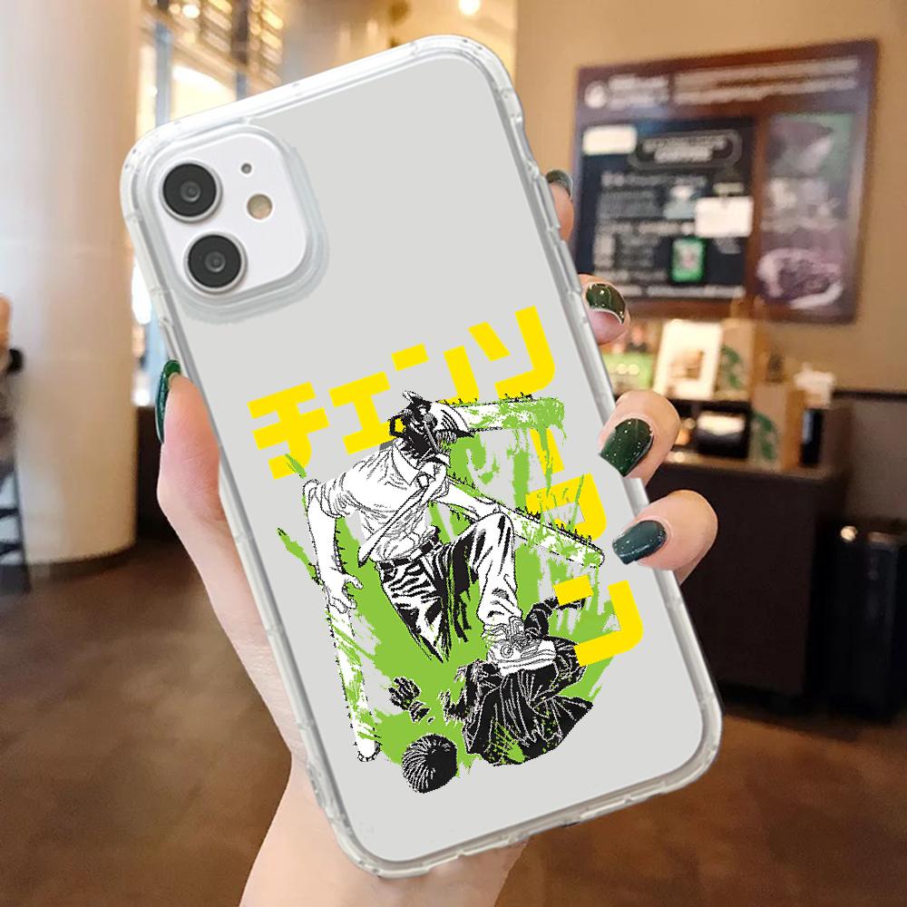 Anime Chainsaw Man Phone Case For iphone 5 5s se 2 6 6s 7 8 12 mini plus X XS XR 11 PRO MAX transparent painting cover soft