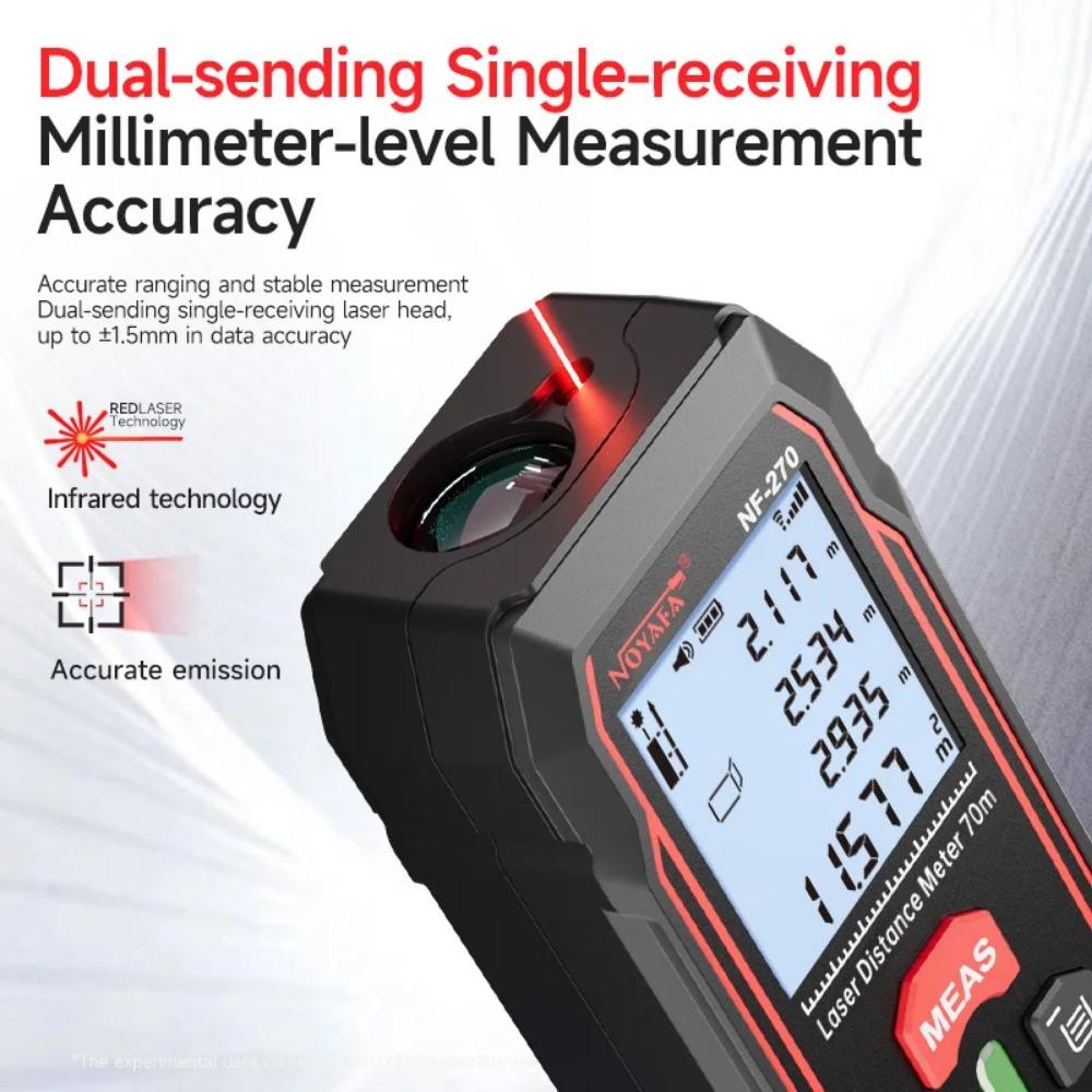 Laser Distance Meter NF-270 Rangefinder 70M Digital Range Finder with Horizontal Bubbles Tape Range Digital Ruler Tool