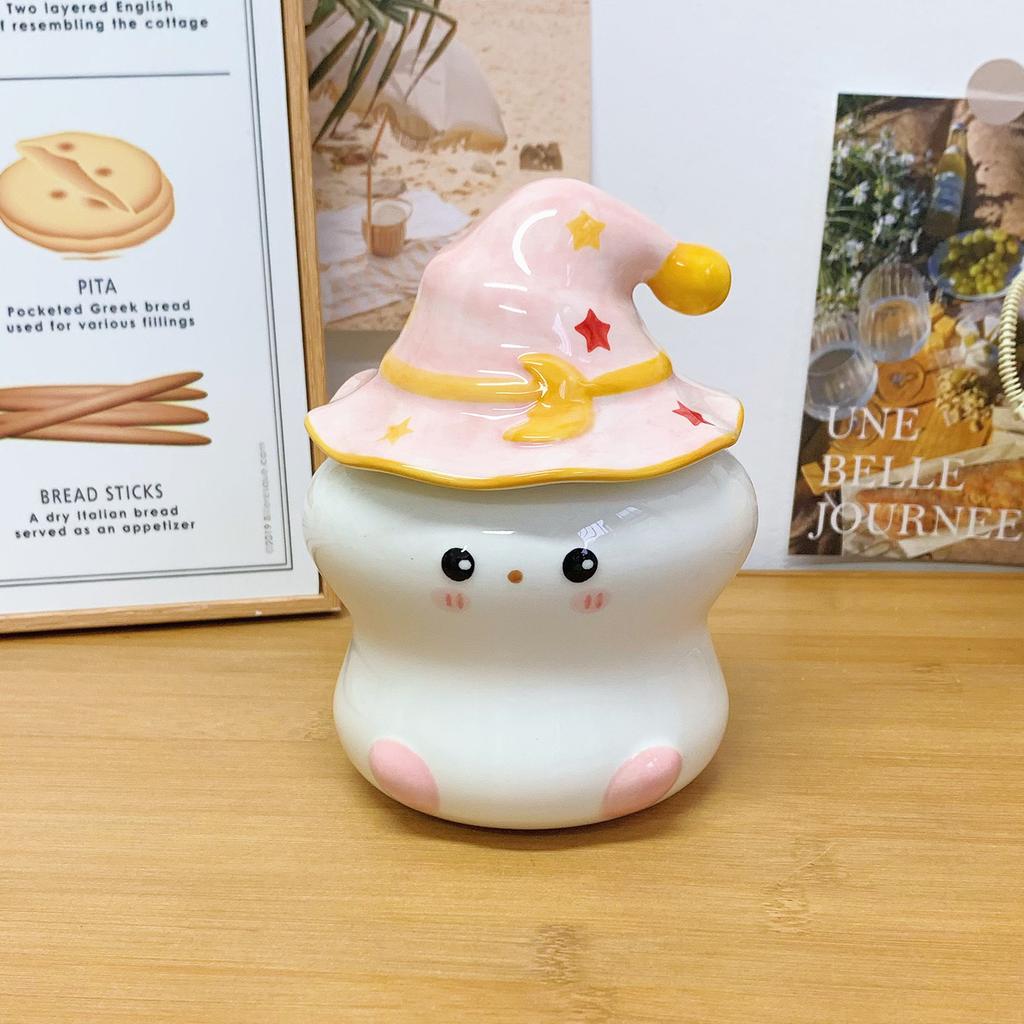 Ghost Mug with Lid Strange Cup Ceramic Gift for Girls Birthday Gift Children's Hand Gift Water Cup