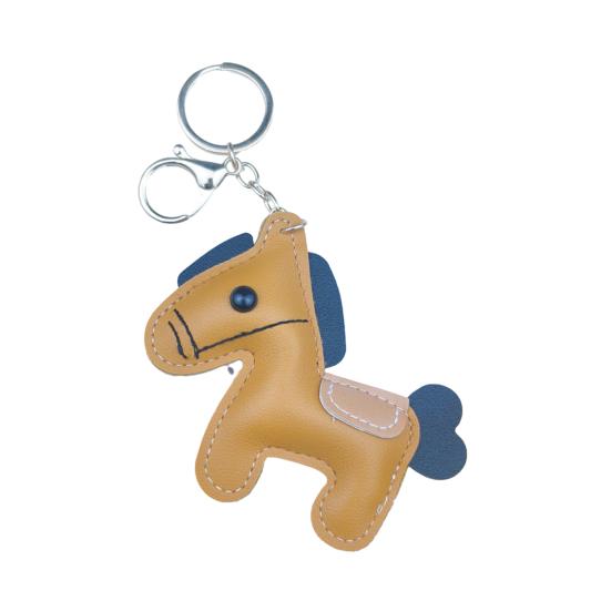 Yousheng Keychain Pendant Synthetic Leather Horse Charm Keyring with Rope Vibrant Colors Key Holder Bag Accessory