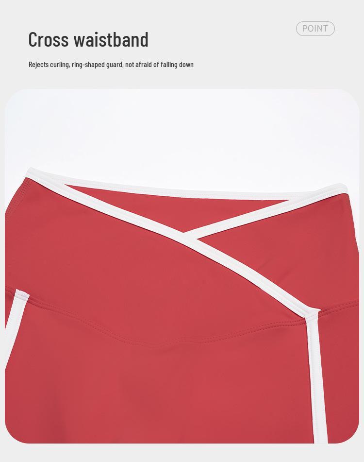Color-Block Yoga-Shorts mit überkreuztem Bund - Hüfthebende Passform für Laufen & Fitness