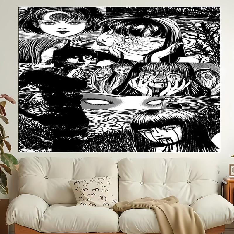 1pc Thriller Manga Junji Ito Tomie1 Tapestry, Living Room, Bedroom, Office, Party Decor, Ideal Festive Gift