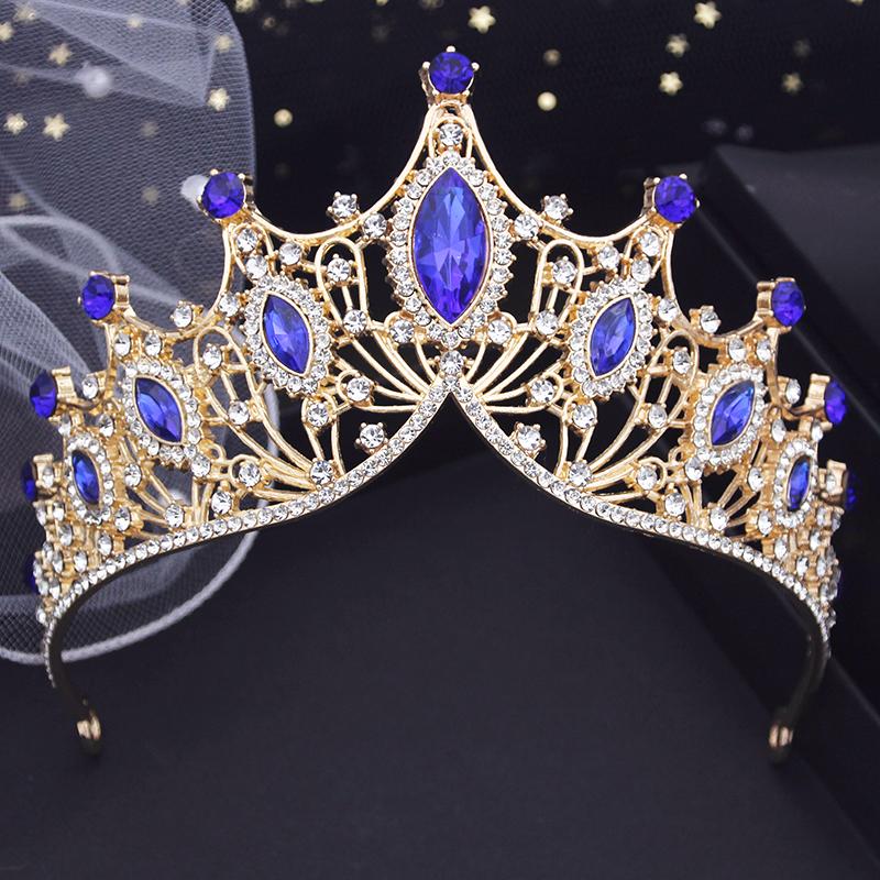 Bridal Headwear Wedding Tiaras Green-Colour Ladies Party Crown Luxurious Birthday Headdress Bride Hair Jewelry Accessory