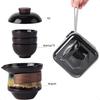 Portable Kungfu Teapot Tea Pot Set Ceramic Gongfu Teaset with 3 cup for One Set in One Bag Travel Tea Set Tea Pot for Tea Lover