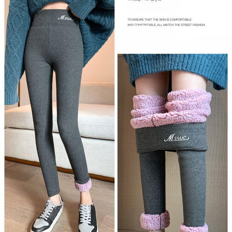 

Зимние теплые леггинсы с высокой талией на флисовой подкладке для женщин XL темно серый