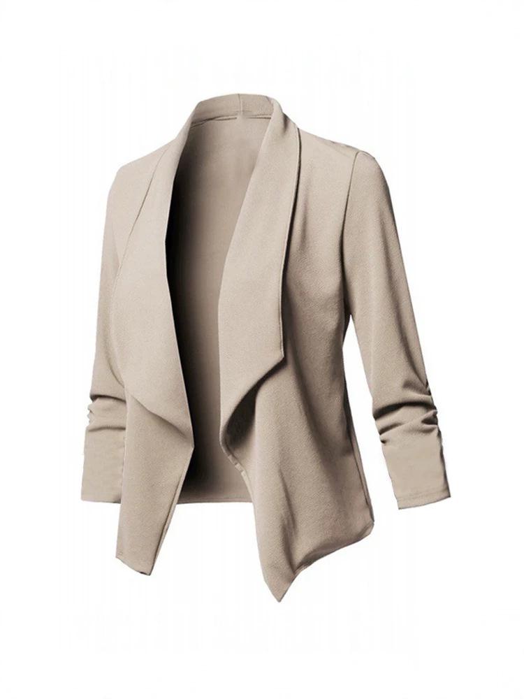 New Arrival Slim Fit Long Sleeve Solid Color Versatile Collar Lapel Blazer