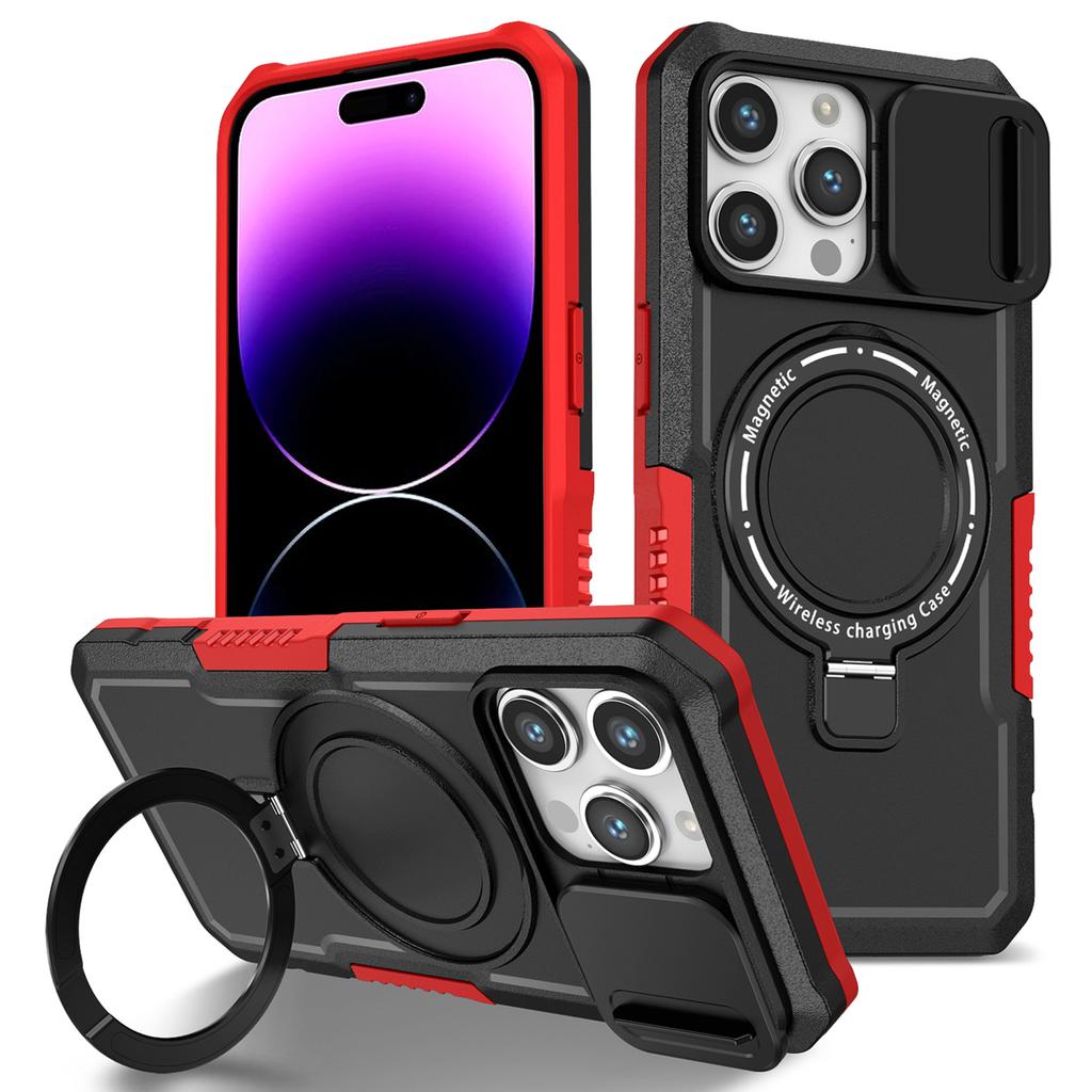 For iPhone 14 Pro Max Case Lens Protection Kickstand Magnetic Phone Cover