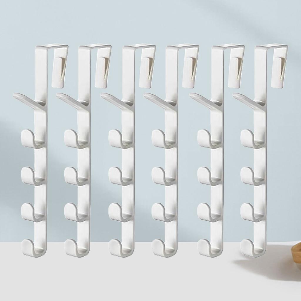 6 Stück Türhänger Haken Bohrfrei Mehrzweck Kratzschutz Über-Tür-Haken für Kleidung Handtuch Tasche