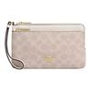 20 Letter Logo Zip Around Double Zipper Signature Coated Canvas And Leather Wallet Women Wallet Pink White CX161-IMXDM