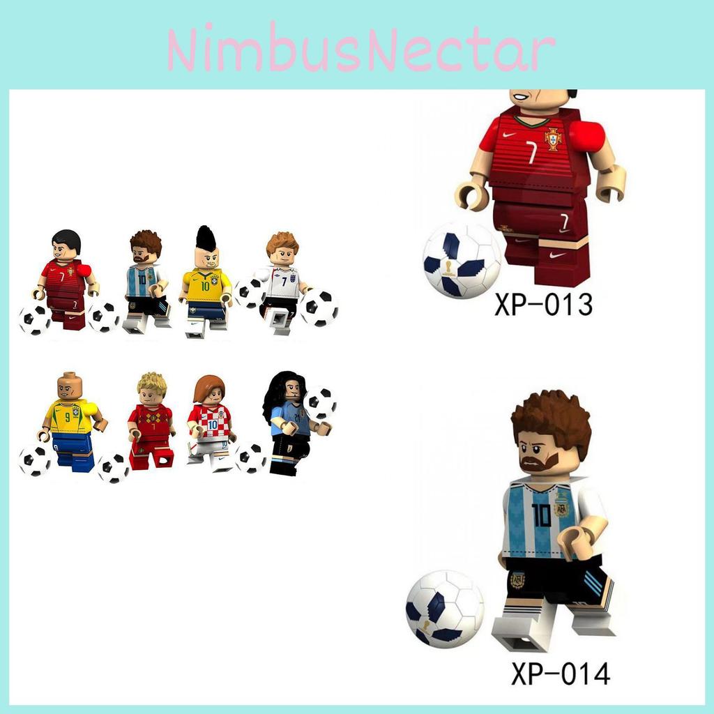 Leo Neymar Messi Cristiano Ronaldo Plastic Football Figurine Building Blocks