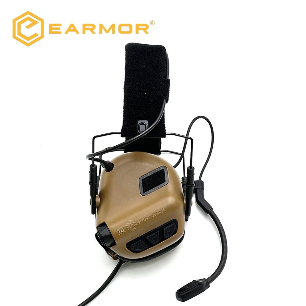 Оригинальные тактические электронные стрелковые наушники EARMOR M32 SE для активного отдыха и спорта, шумоподавляющие, с усилением звука, для охоты пустынный