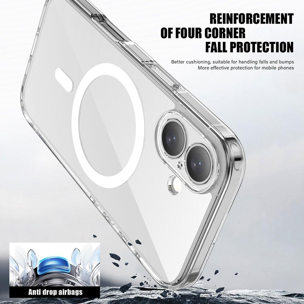Luxury Clear Shockproof MagSafe Magnetic Case for iPhone 17 Air 17Pro 17 Pro Max Hard Back Cover Support Wireless Charging