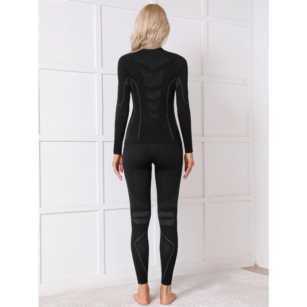 CHARMLEAKS Thermo-Unterwäsche-Set für Damen, Oberteil und Unterteil, lange Unterhose, warme Basisschicht für kaltes Wetter