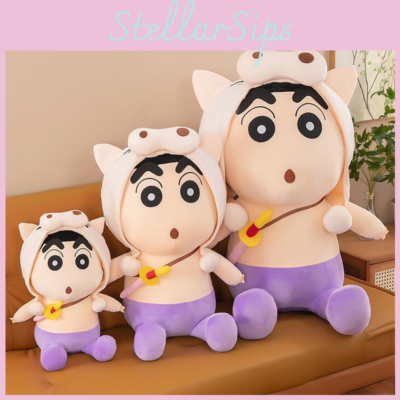 Crayon Shinchan Detachable Hat Plush Toy Cartoon Stuffed Doll Gift Decoration