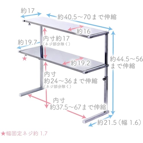 Kawaguchi Kouki Over-the-Sink Counter Rack (2-Tier Slim) 17192