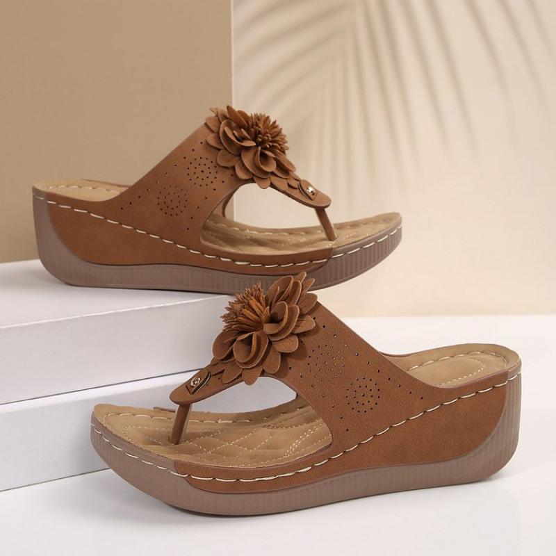 E new large-size women's shoes spring and summer slope heels open-toed slippers women's sandals