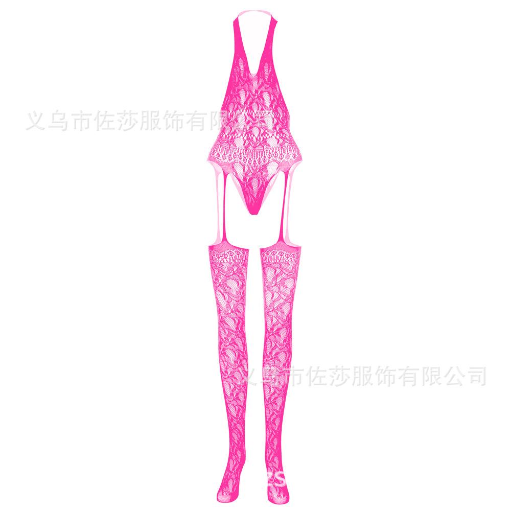 Sex Underwear Hollow Mesh Transparent One-piece Pajamas Nylon Jacquard One-piece
