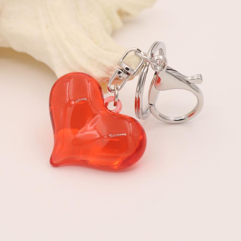 Clear Acrylic Heart Pendant Keychain Charm for Bags & Couples