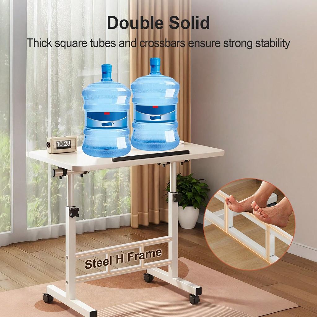 Výškově nastavitelný stojací stůl 23,6"-35", Ergonomický mobilní počítačový stůl s kolečky, Skládací stůl šetřící místo