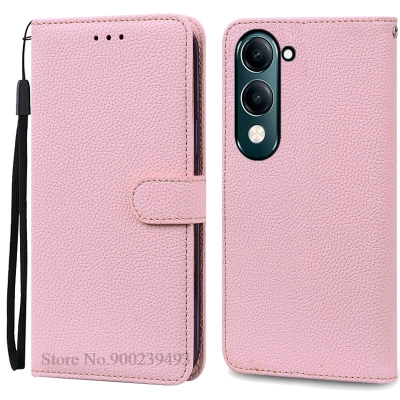 Y04 Pouzdro Pro Vivo Y04 Pouzdro Flip Kožené Peněženkové Pouzdro Pro Vivo Y04 Pouzdro Měkké TPU Knižní Kryt Stojan Ochranné Coque Fundas