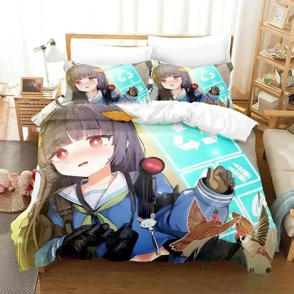 

Anime Game Blue Archive Bedding Set Duvet Cover Sheet Printed Bed Set Pillowcase Bed Full Queen King Size Comforter Bedroom 135x200cm