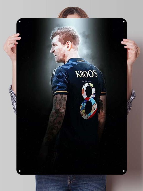Toni Kroos Posters Football Player Sign Gamer Room Decoration Custom Metal Tin Signs for Room Wall Art Decoration Bathroom Decor
