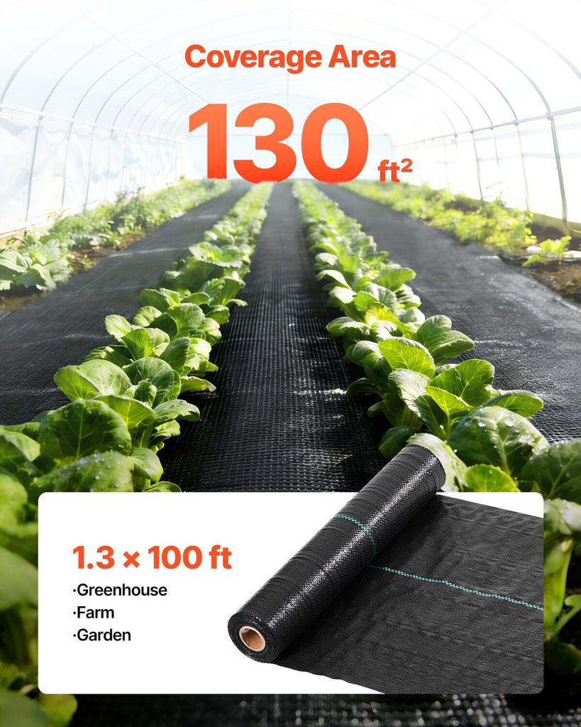 Weed Barrier Fabric Heavy Duty, 0.4 X 30.5m 90.7g Landscape Fabric, Woven Weed Blocker Fabrics, Garden Fabrics Weeds Barrier, Weeds Control Ground