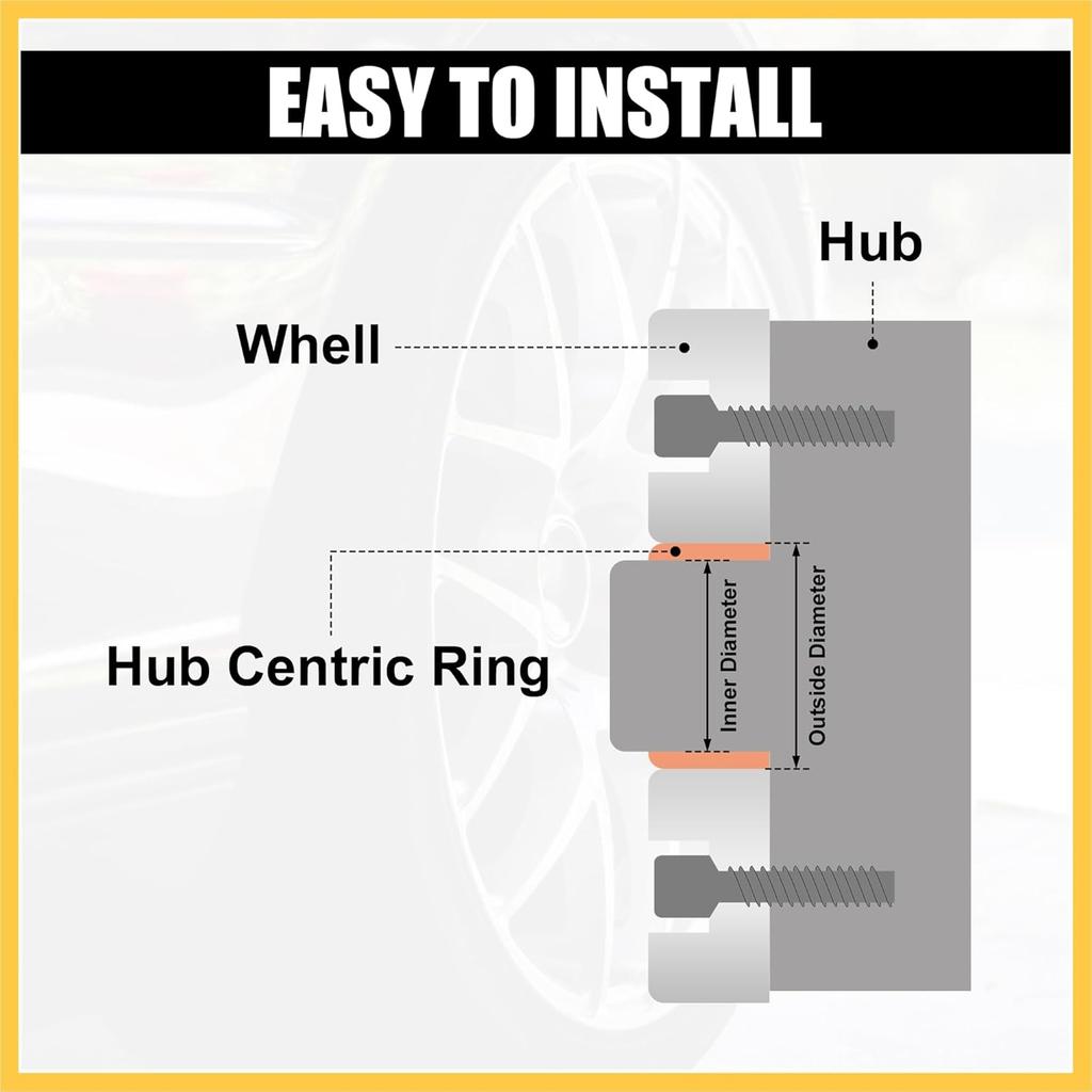 4pcs Plastic 77.8mm to 108mm Car Hub Centric Rings Wheel Bore Center Spacer Auto Replacement Parts