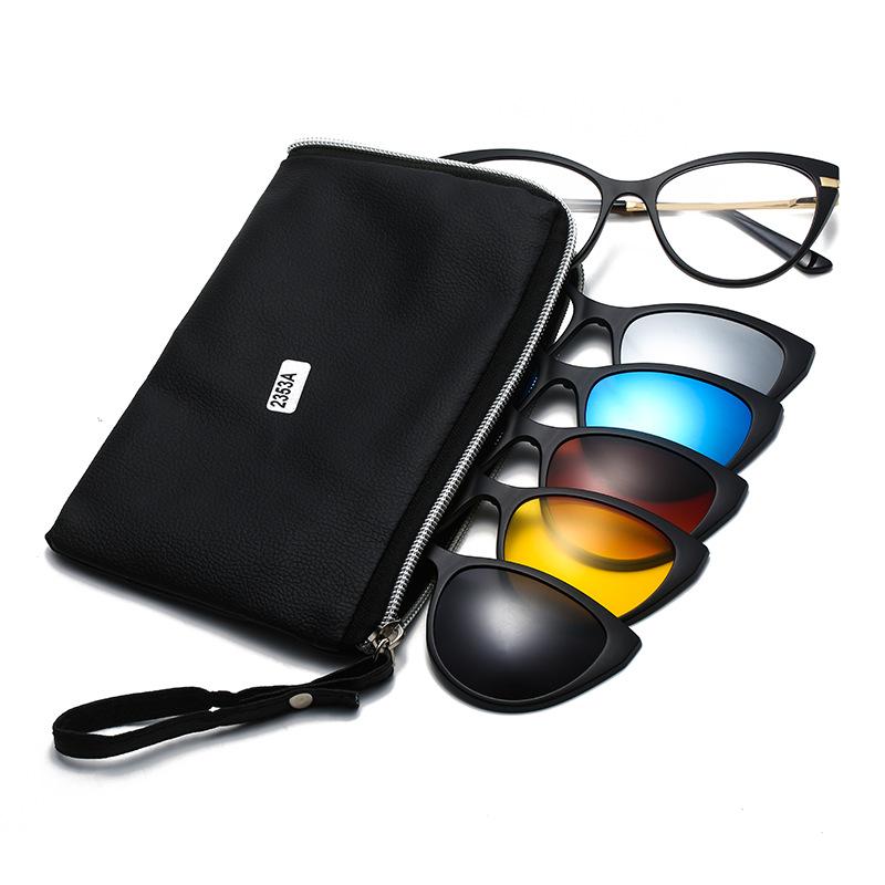 

Набор солнцезащитных очков Очки Персонализированные очки для близорукости Пружинные дужки Поляризованные Магнитные сменные солнцезащитные очки 2353 PC material rack