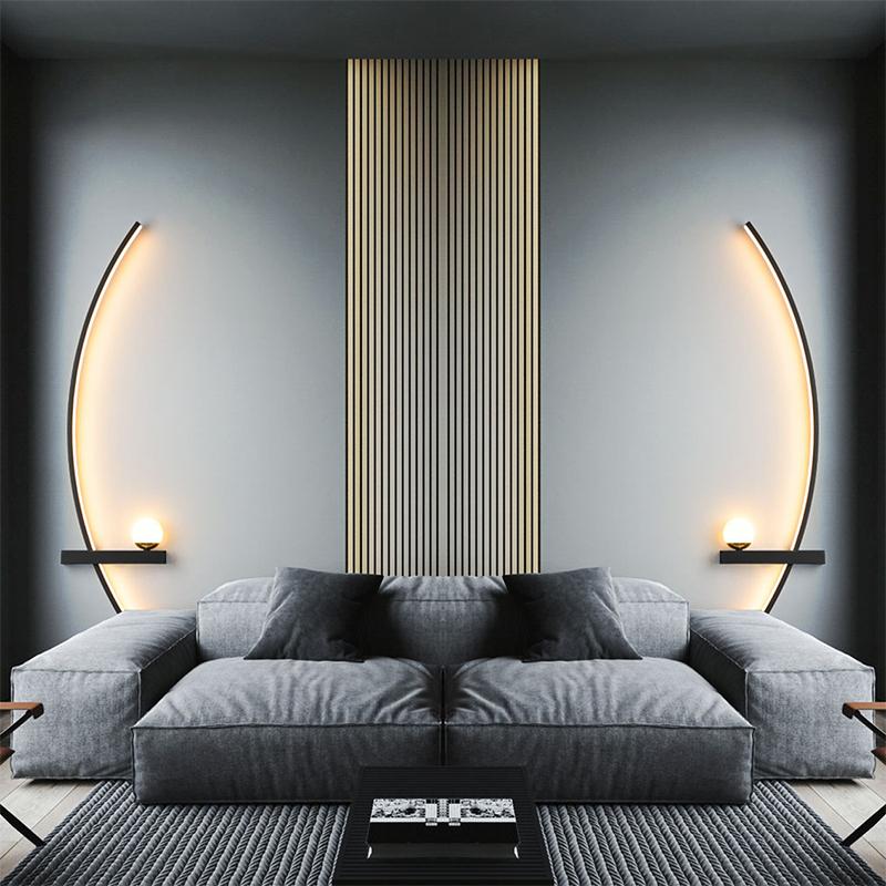 LED Wall Lamp Modern 55/105CM Black For Living Room Bedroom Bedside Corridor Study Room Cloakroom Decorative Lighting Fixtures