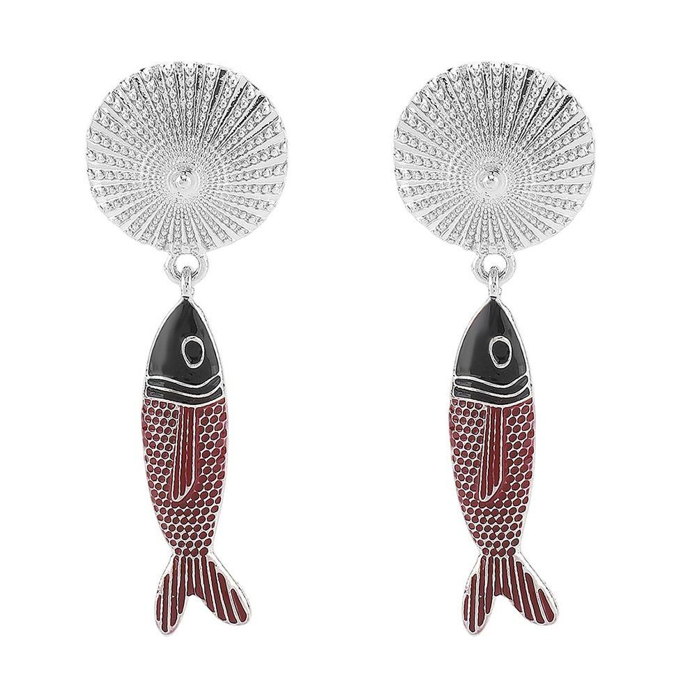 Summer Dangle Earrings Boho Beach Holiday Jewelry Gift Elegant Fish Pendant Earrings  for Women