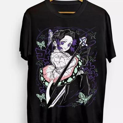 T-shirt Shinobu Kocho Demon Slayer Kimetsu No Yaiba Design T-shirt Anime Été Nouveau Streetwear Homme et Femme