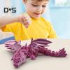 3D Printed Rose Dragon 8.46" Articulated Fidget Dragon Toy with Flexible Joints Desk Decor Winged Rose Dragon for Home Office School