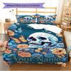 Name Custom Skull and Butterfly Pattern Bedding Set Quilt Cover Pillowcase Home Decor Gift (1 * duvet cover + 2 * pillowcase, without core)