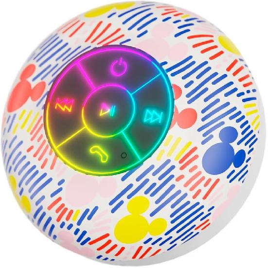 iJoy Disney Mickey Mouse and Friends LED Bluetooth Shower Speaker - Splashproof Speaker with Touch Controls + 5 HR Playtime - Mickey Mouse Gifts for Mickey Multi Pattern
