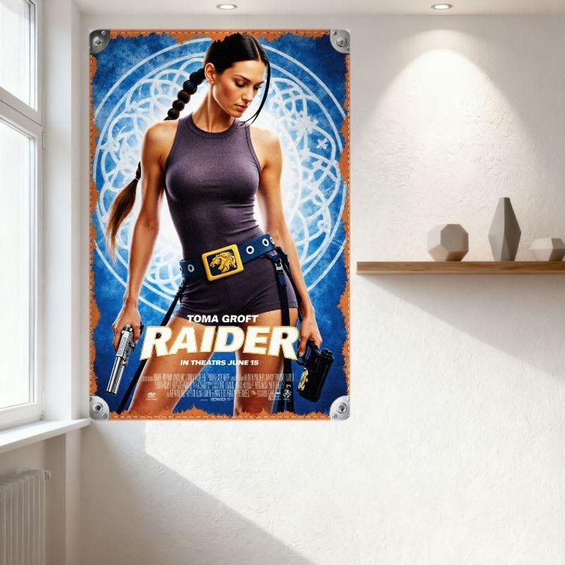 Toma Groft Raider 15. Juni Kinos Filmplakat Metallblechschild - Wanddeko im Vintage-Stil für Zuhause Bar Man Cave