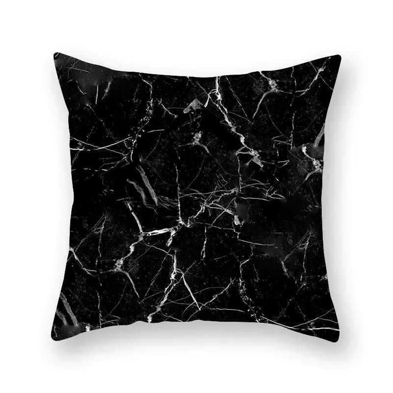 Marble Sofa Decoration Gold Black Geometric Cushion Cover Sofa Stripe Bedroom Living Room Throw Pillow Cover