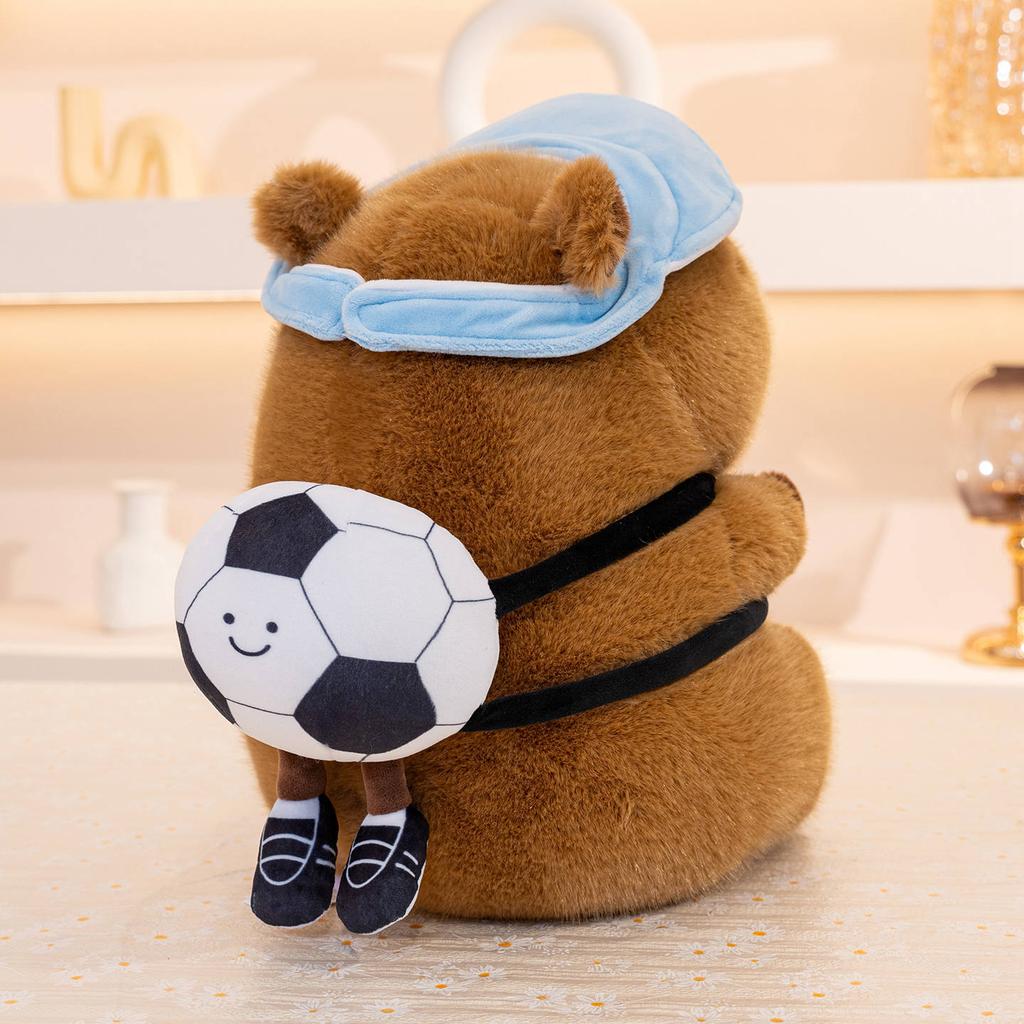Sports Capybara Plush Toy Football Skateboard Backpack Kapibara Mall Boutique Pillow