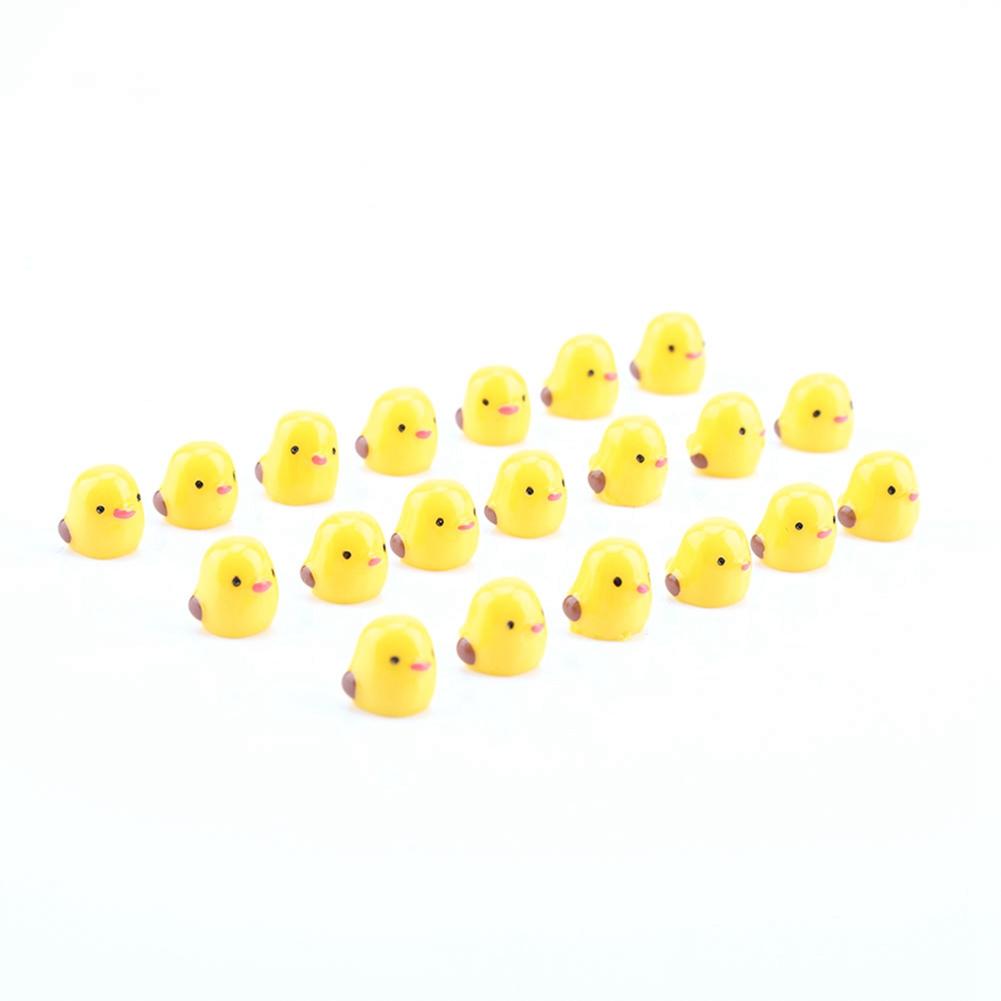 

20pcs Miniature Yellow Chicken Micro Garden Landscape Ornaments Doll House Decorations