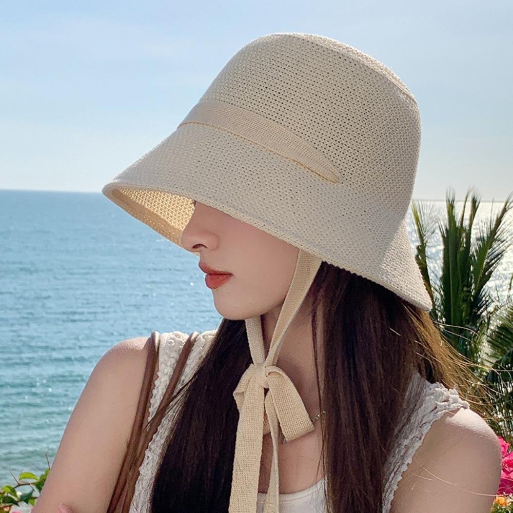 

Anti-Sun Bucket Hat Anti-UV Fisherman Hat New Visor Cap Gift бежевий