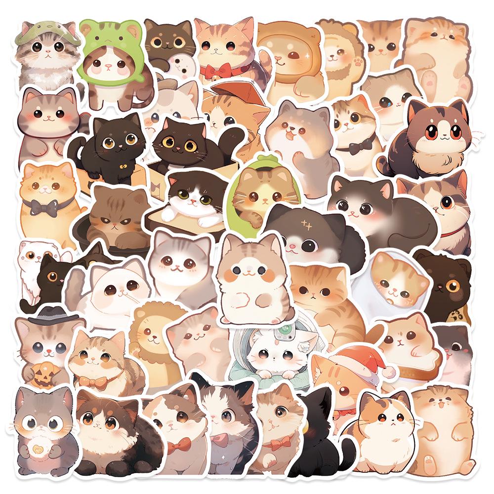 Adorable Kitten & Puppy Stickers: Creative, Waterproof Decals for Notebooks, Bottles, Phones, Skateboards, and Journals.