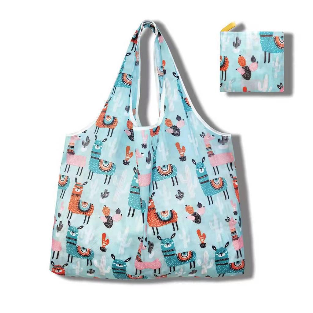 Eco-Friendly Large Capacity Foldable Tote Bag - Creative, Portable, Printed, and In Stock
