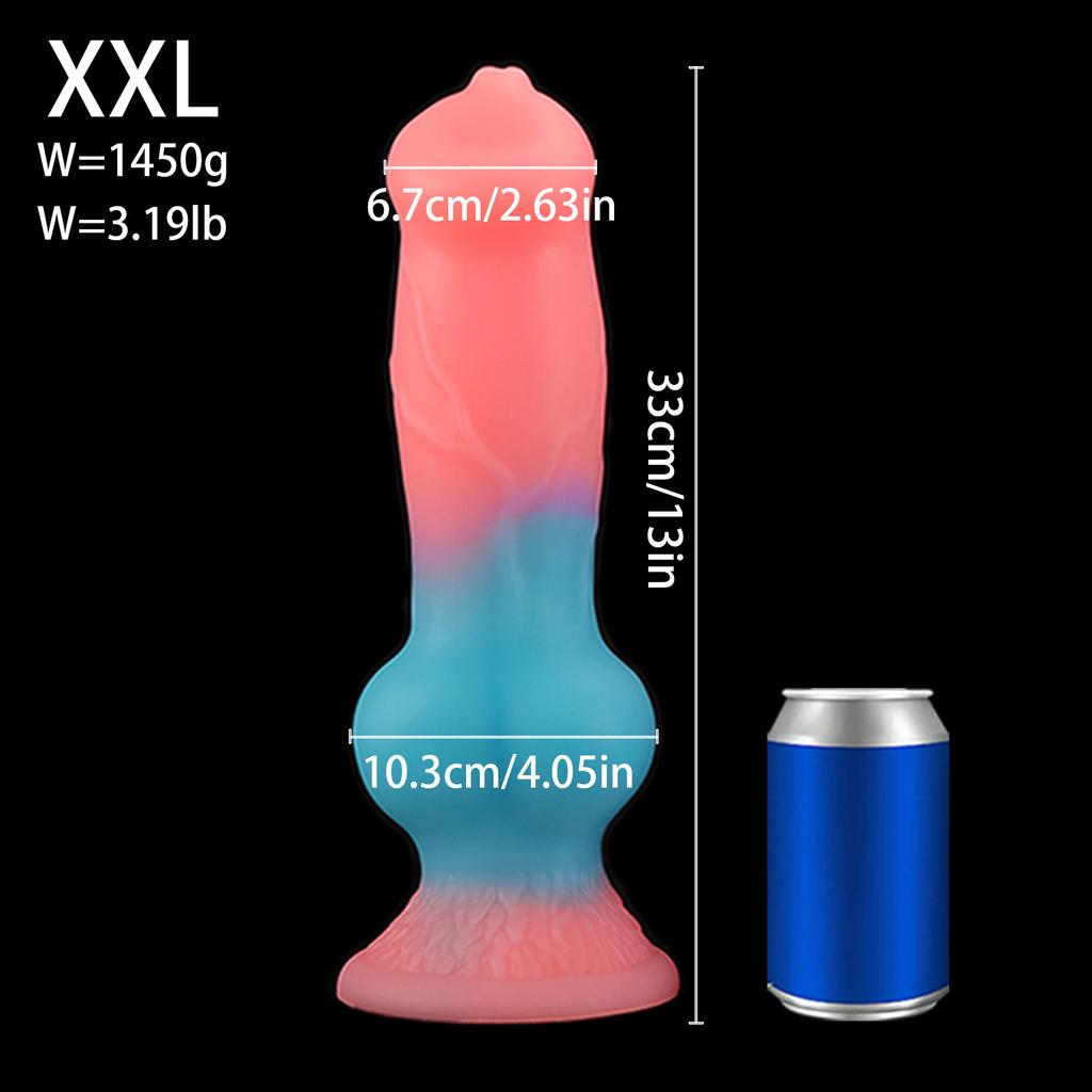 Luminous Big Dog Cock Simulation Penis Shaped Animal Butt Plug Dildo for Men and Women SM Expansion Masturbation Sex Products