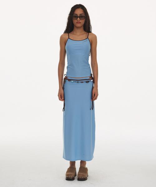 Hata Long Skirt Bikini Set_Dust Blue