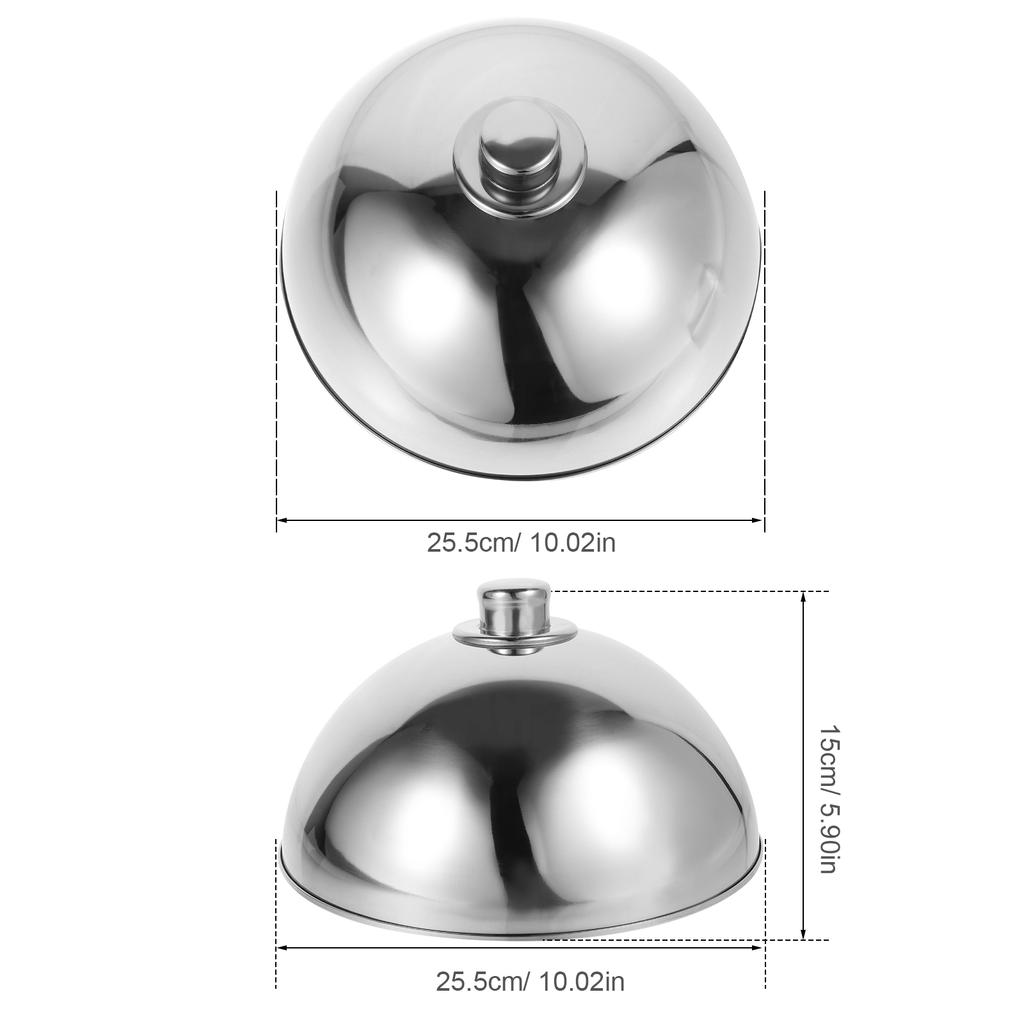 Food Protecting Dome Stainless Steel Heavy Duty Serving Lid for Steak Cheese Melting Basting Steaming Flat Top Griddle Grill