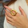 Minimalist Geometric Shiny O-Ring Pendant Necklace Gold Chain Jewelry Small Aura Fashion